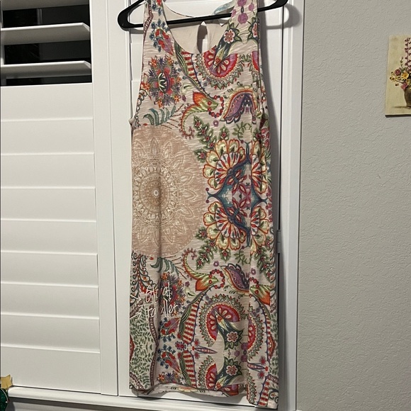 Desigual Dresses & Skirts - Desigual Floral Knit Dress with Pink and Green Accents